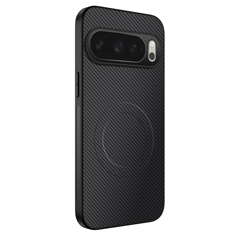 WANLONFENG For Google Pixel 10 Magnetic Case  TQ Series Carbon Fiber Texture PC TPU Phone Cover - Black - 1