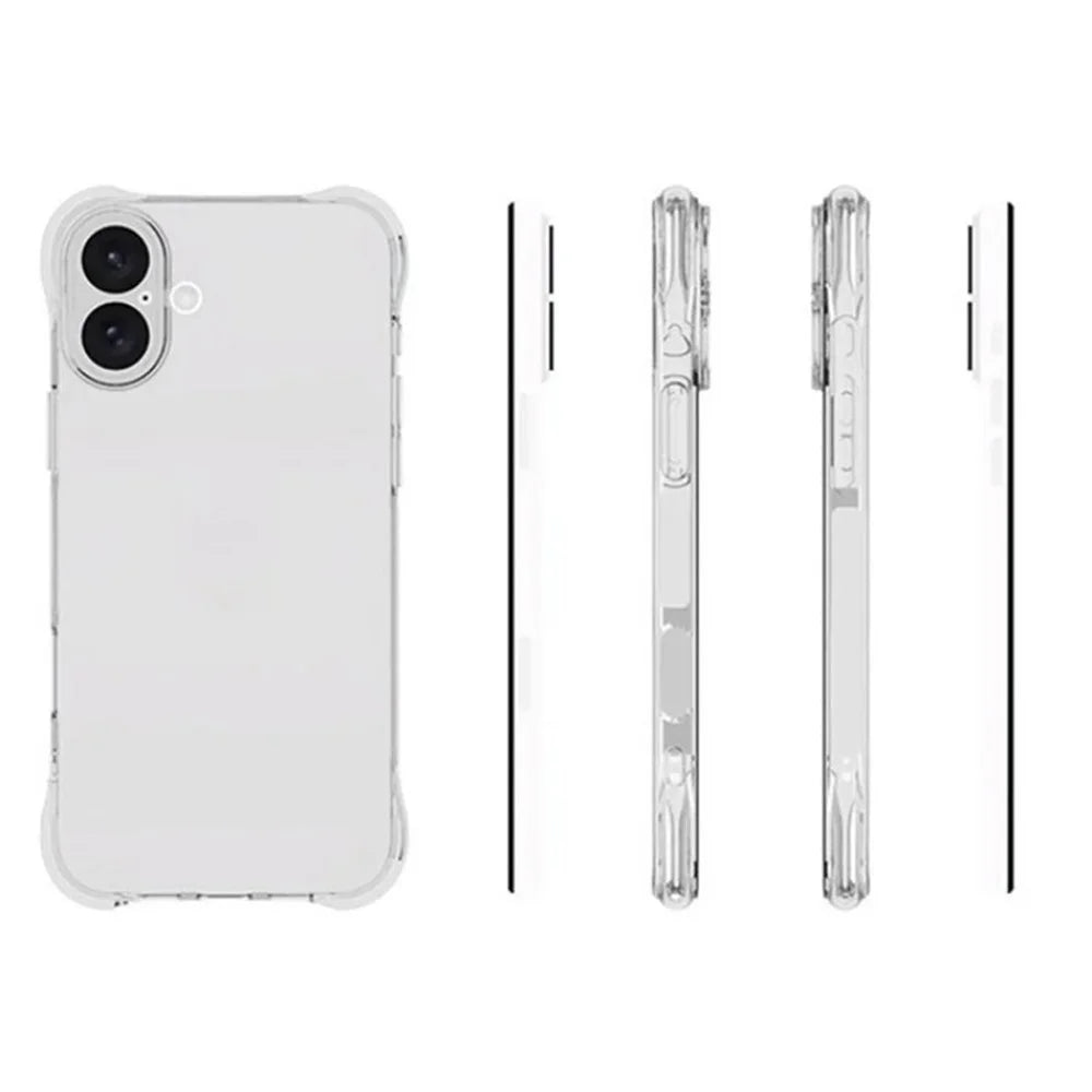 WANLONFENG For iPhone 16 Plus Clear TPU Case  TM Series 2.0mm Phone Back Cover - Transparent - 4