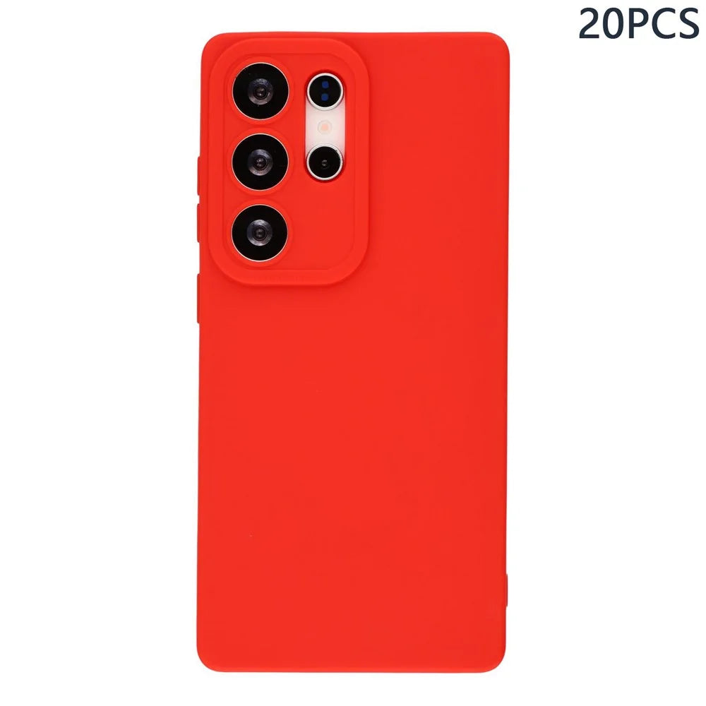 Bulk Purchasing 20Pcs For Samsung Galaxy S24 Ultra Case Precise Cutouts 1.3mm TPU Matte Phone Cover - Red - 1