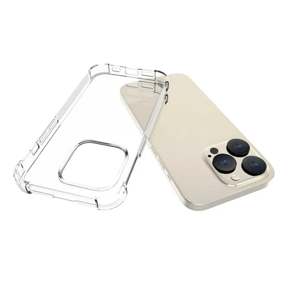 WANLONFENG For iPhone 15 Pro Back Cover  TM Series 2.0mm Clear TPU Phone Case (Big Lens Hole) - Transparent - 2