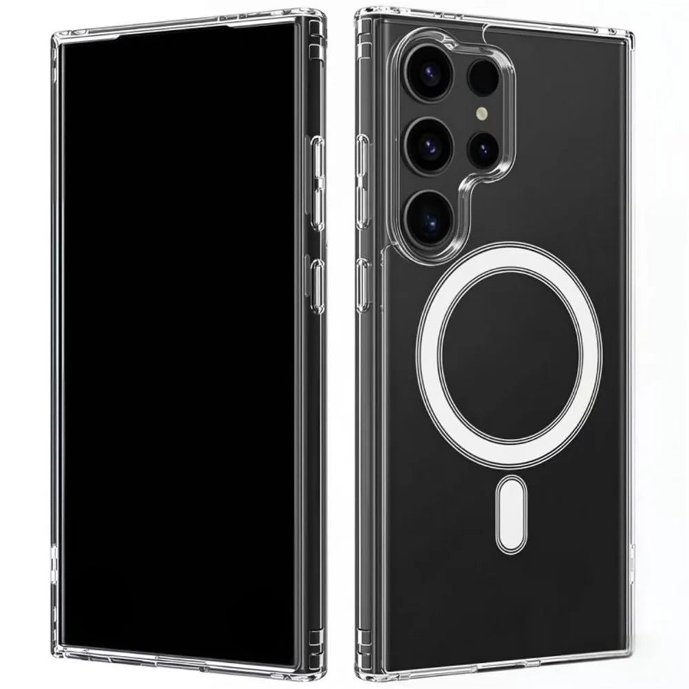 WANLONFENG For Samsung Galaxy S25 Ultra Clear Magnetic Case  LM2 Series Phone Cover (Big Lens Hole) - Transparent - 1