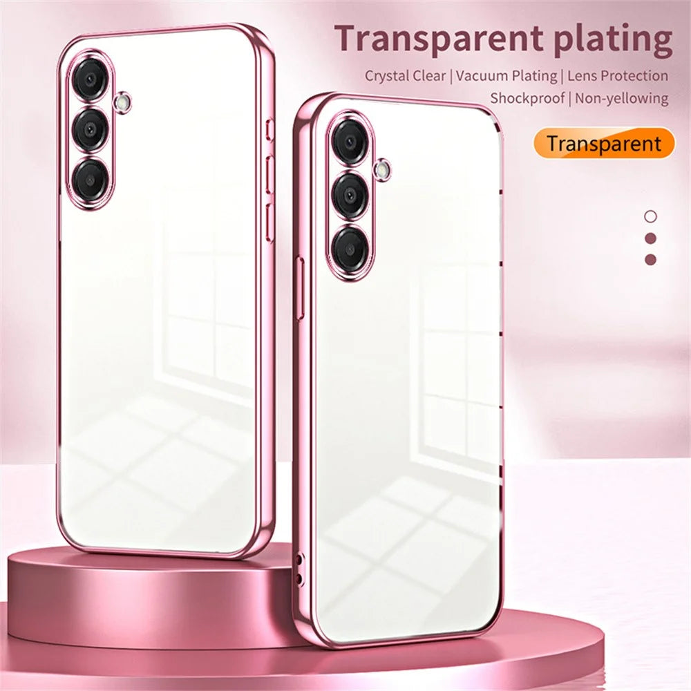 For Samsung Galaxy A18 5G / A18 4G / A17 5G / A17 4G Case Electroplating Frame Soft TPU Phone Cover - Pink - 2