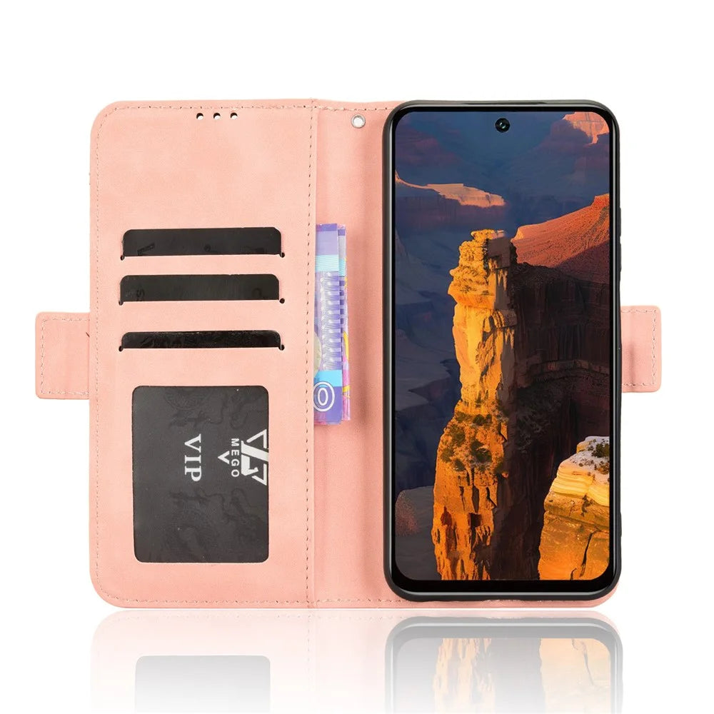 For itel A95 5G Leather Case Phone Wallet Cover with Multiple Card Slots - Pink - 3
