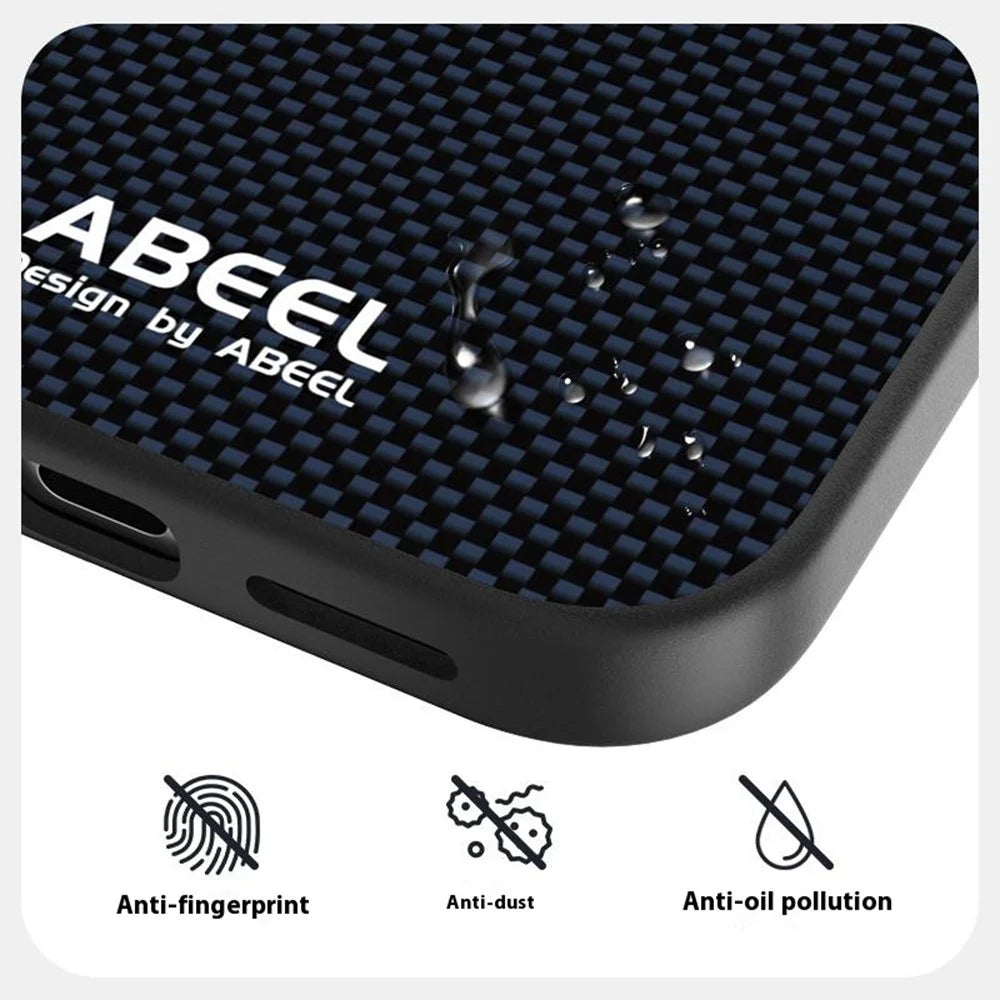 ABEEL For iPhone 17 Case Compatible with MagSafe Printed PC TPU Aluminum Alloy Leather Phone Cover - Black - 5