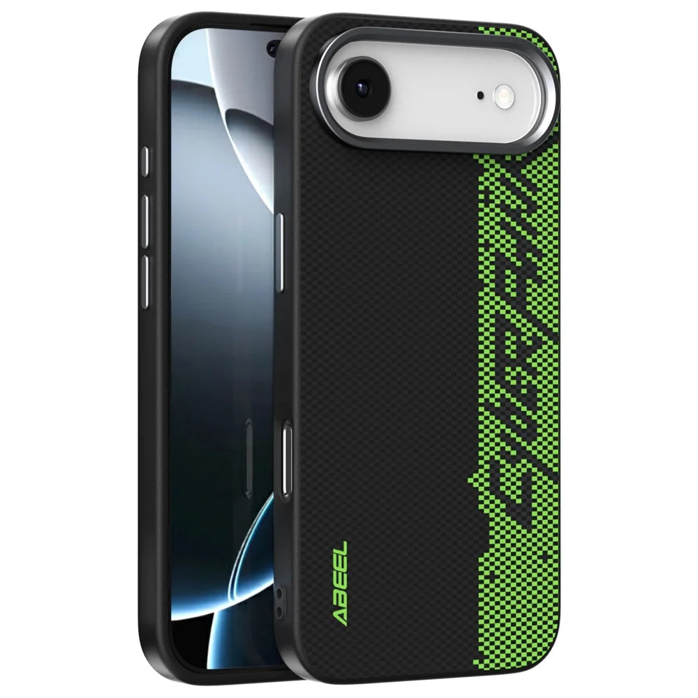 ABEEL For iPhone Air Case Compatible with MagSafe Micro-Embossing 6D Printed PC TPU Aluminum Alloy Leather Phone Cover - Outstanding No. 3 - 1