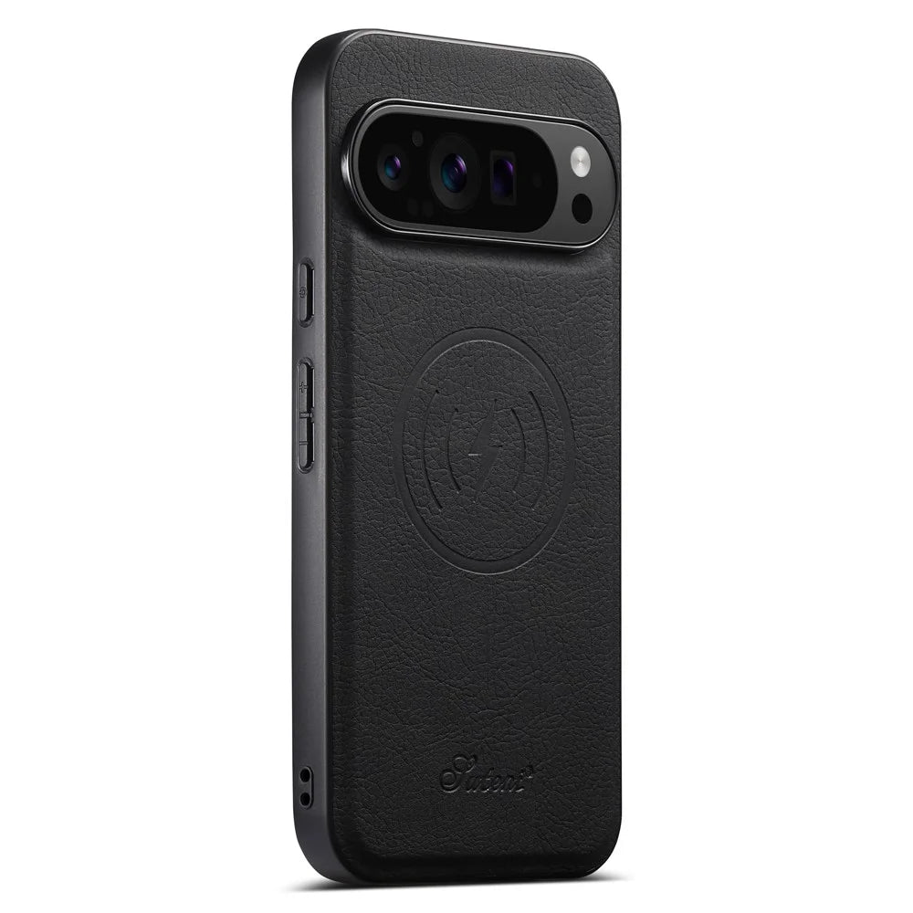 SUTENI H16 For Google Pixel 9 / 9 Pro Magnetic Case Kickstand Phone Cover Detachable Card Holder - Black - 5
