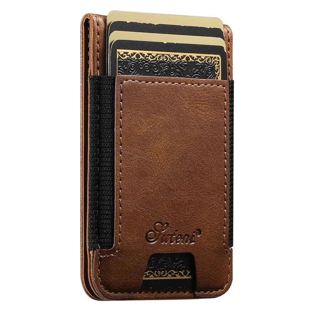 SUTENI For Google Pixel 10 / 10 Pro Magnetic Case Card Holder Kickstand Phone Cover - Brown - 4