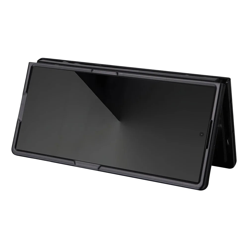 For Samsung Galaxy Z Fold7 5G Case Litchi Texture Leather + Hard PC Phone Cover - Black - 2