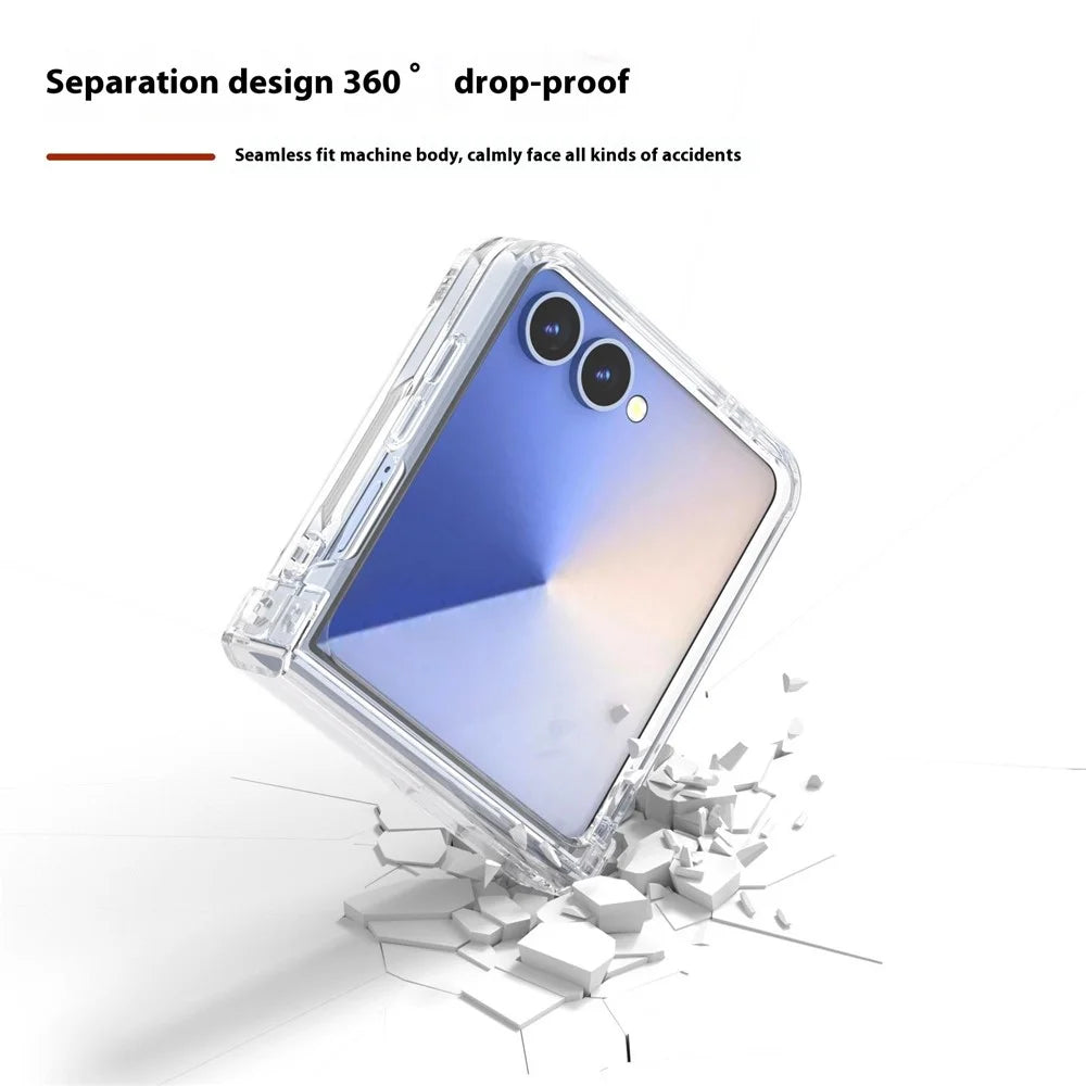 For Samsung Galaxy Z Flip7 5G Case Anti-Drop Transparent Hard PC Phone Cover - 3