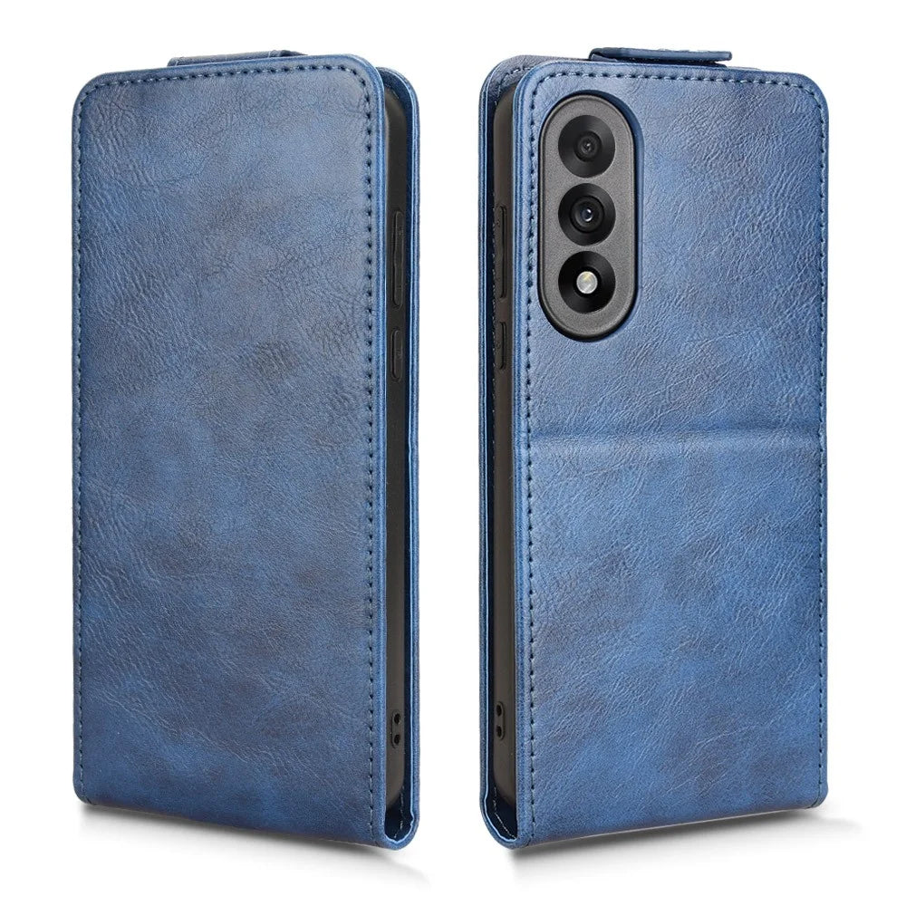 For OnePlus Nord 5 5G / Ace 5 Ultra 5G Stand Case Magnetic Clasp Vertical Flip Leather Phone Cover with Card Holder - Dark Blue - 5