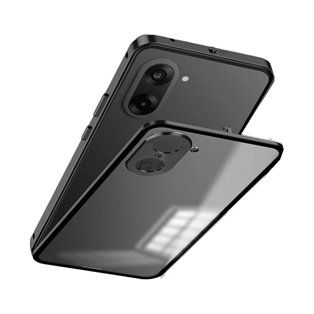 For OnePlus Nord CE5 5G / Ace 5 Racing 5G Matte Case Aluminium Alloy + PC Phone Cover Pop-Up Snap Lock - Blue - 2