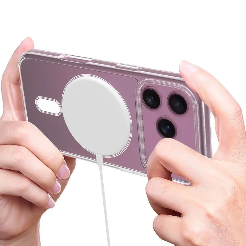 WANLONFENG For iPhone 17 Pro Max Clear Case Compatible with MagSafe  LM2 Series Phone Cover (Big Lens Hole) - Transparent - 4