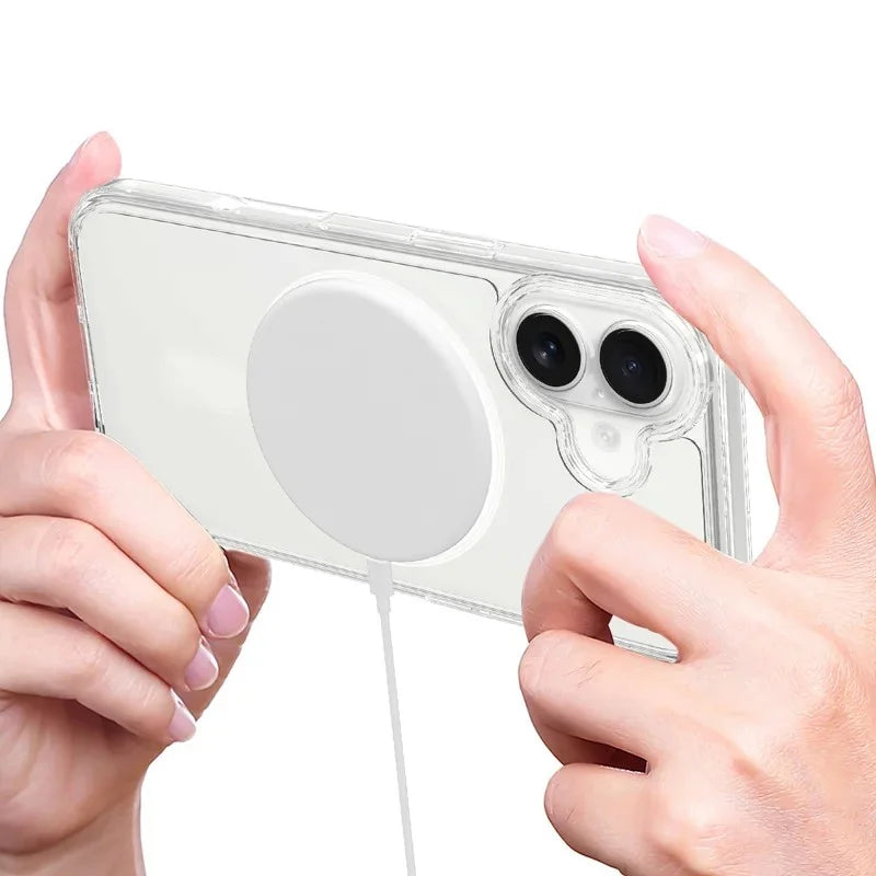 WANLONFENG For iPhone 17 Clear Case Compatible with MagSafe  LM2 Series Phone Cover (Big Lens Hole) - Transparent - 4