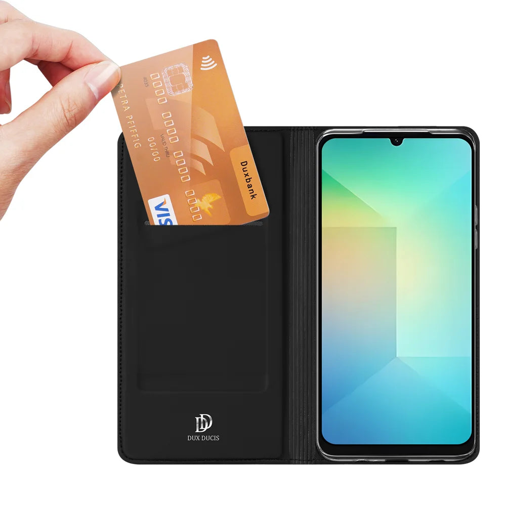 DUX DUCIS For Samsung Galaxy A07 4G / A07 5G / A08 4G / M07 / F07 / M17e / F70e Case  Skin Pro Series Leather Cover Card Holder - Black - 2