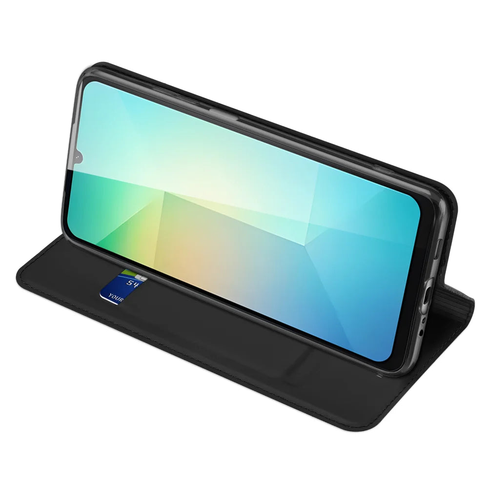 DUX DUCIS For Samsung Galaxy A07 4G / A07 5G / A08 4G / M07 / F07 / M17e / F70e Case  Skin Pro Series Leather Cover Card Holder - Black - 5
