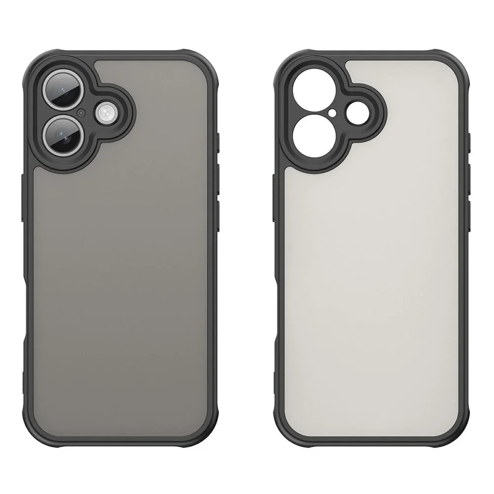 For iPhone 17 Case Drop Proof Airbags Frosted Translucent PC + TPU Phone Back Cover - Black - 2