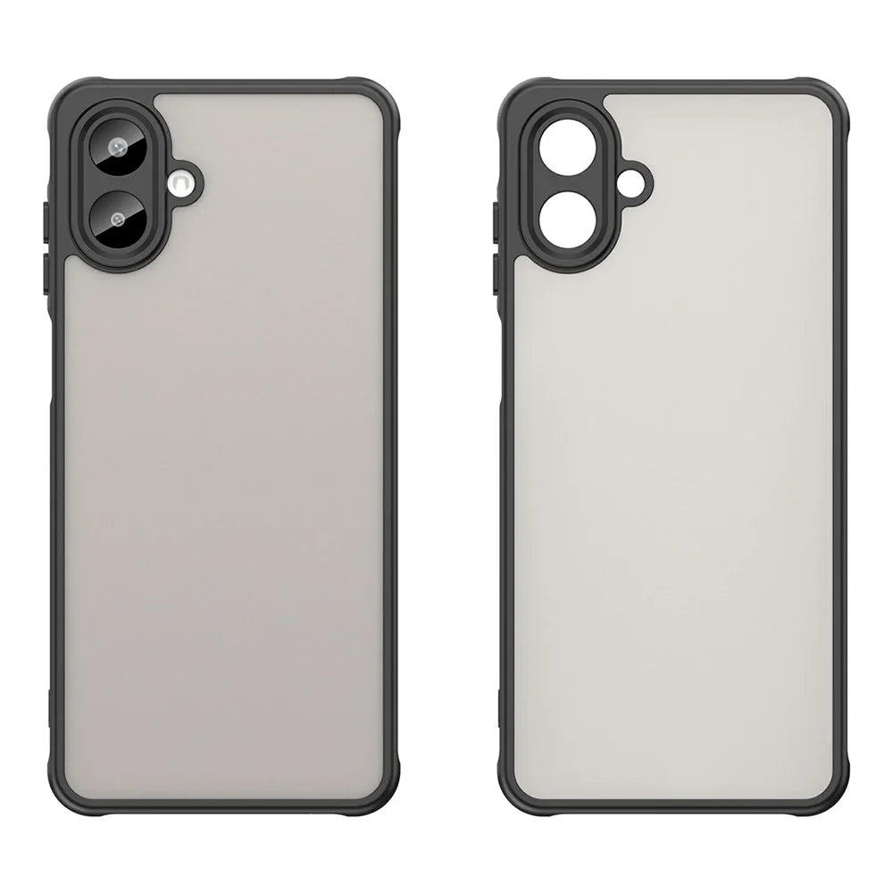 For Samsung Galaxy A07 4G Case Drop Proof Airbags Frosted Translucent PC + TPU Phone Back Cover - Black - 2