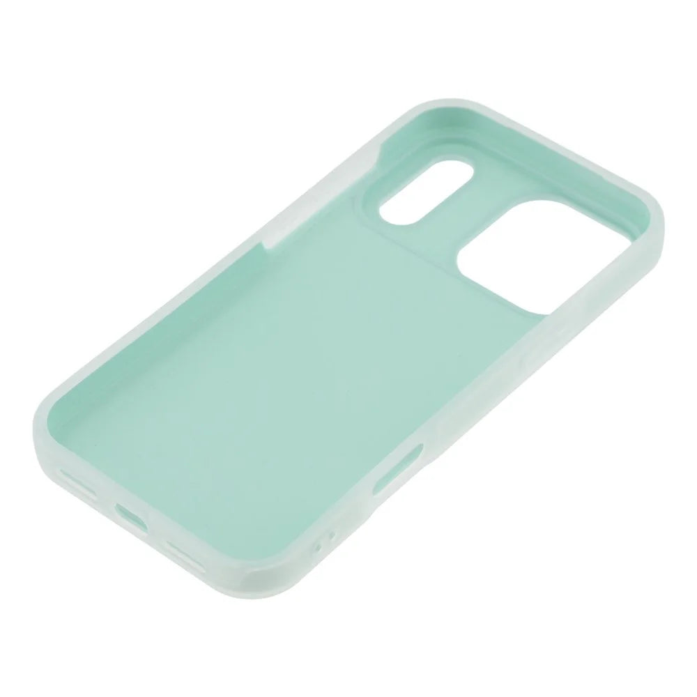 For iPhone 17 Pro Max Case 2 in 1 PC + TPU Frosted Phone Case Large Camera Cutout - Lake Green - 5