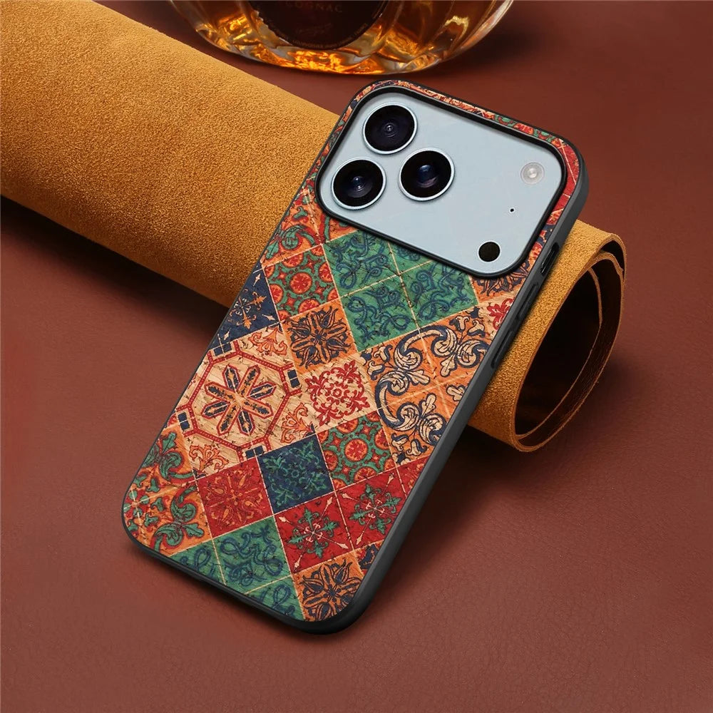 For iPhone 17 Pro Max Case Flower Print PU Leather + PC + TPU Phone Cover - Winter / Blue - 3