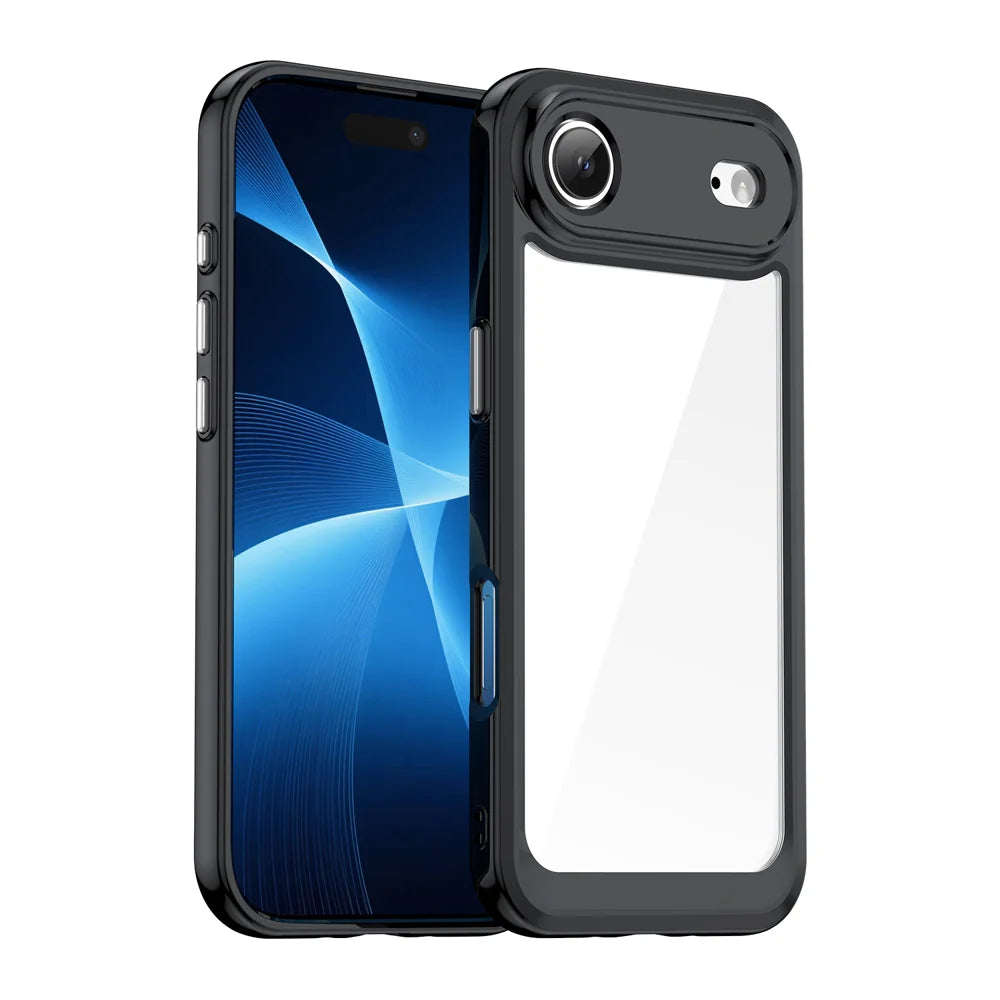 WANLONFENG For iPhone Air Back Cover  XC Series TPU Acrylic Phone Case with Tempered Glass Film - Black - 2