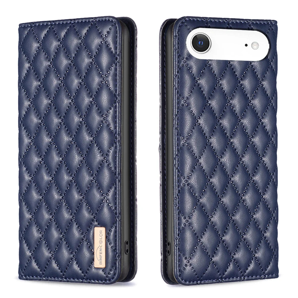 BINFEN COLOR For iPhone Air Case with Card Holder  PU Leather Phone Stand Cover - Blue - 1