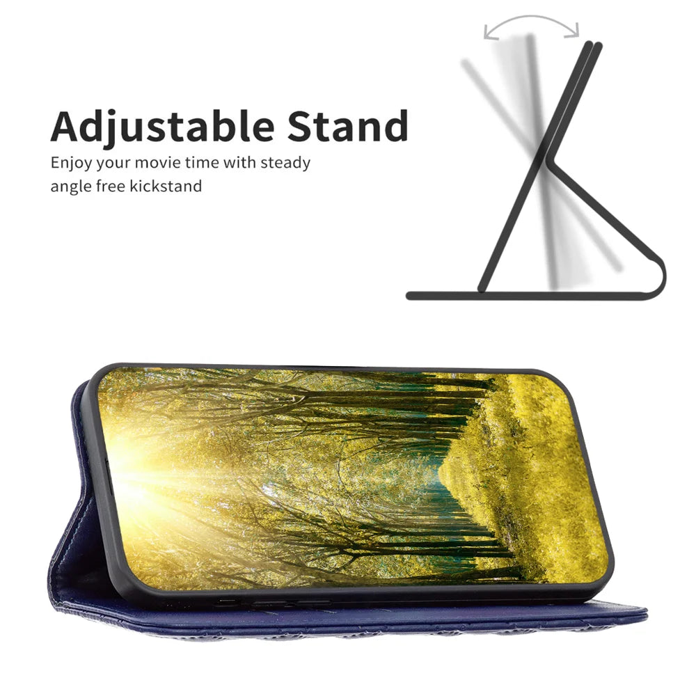 BINFEN COLOR For iPhone Air Case with Card Holder  PU Leather Phone Stand Cover - Blue - 4