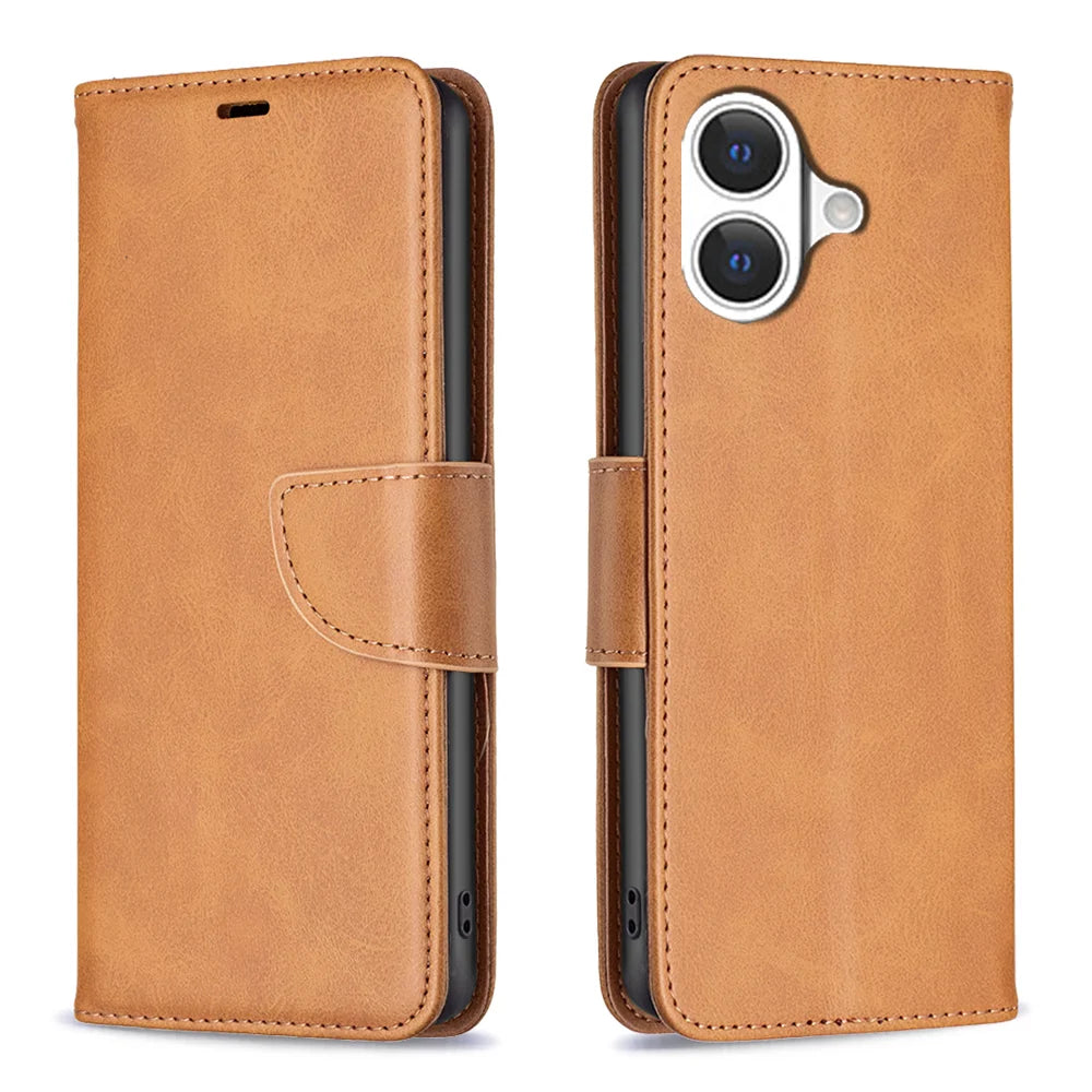 For iPhone 17 Case Shockproof PU Leather Cover with Wallet Card Slots - Yellow - 1