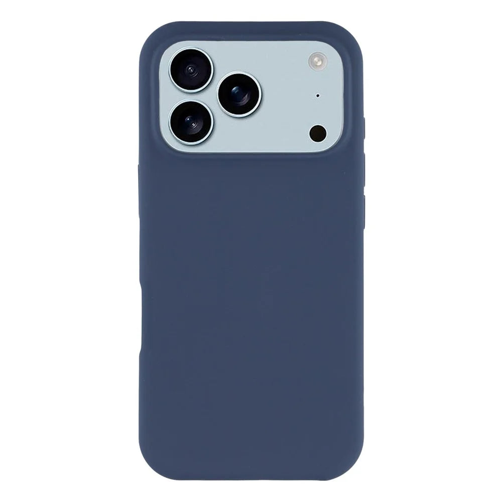 For iPhone 17 Pro Max Case Solid Silicone Shockproof Phone Back Cover - Dark Blue - 1