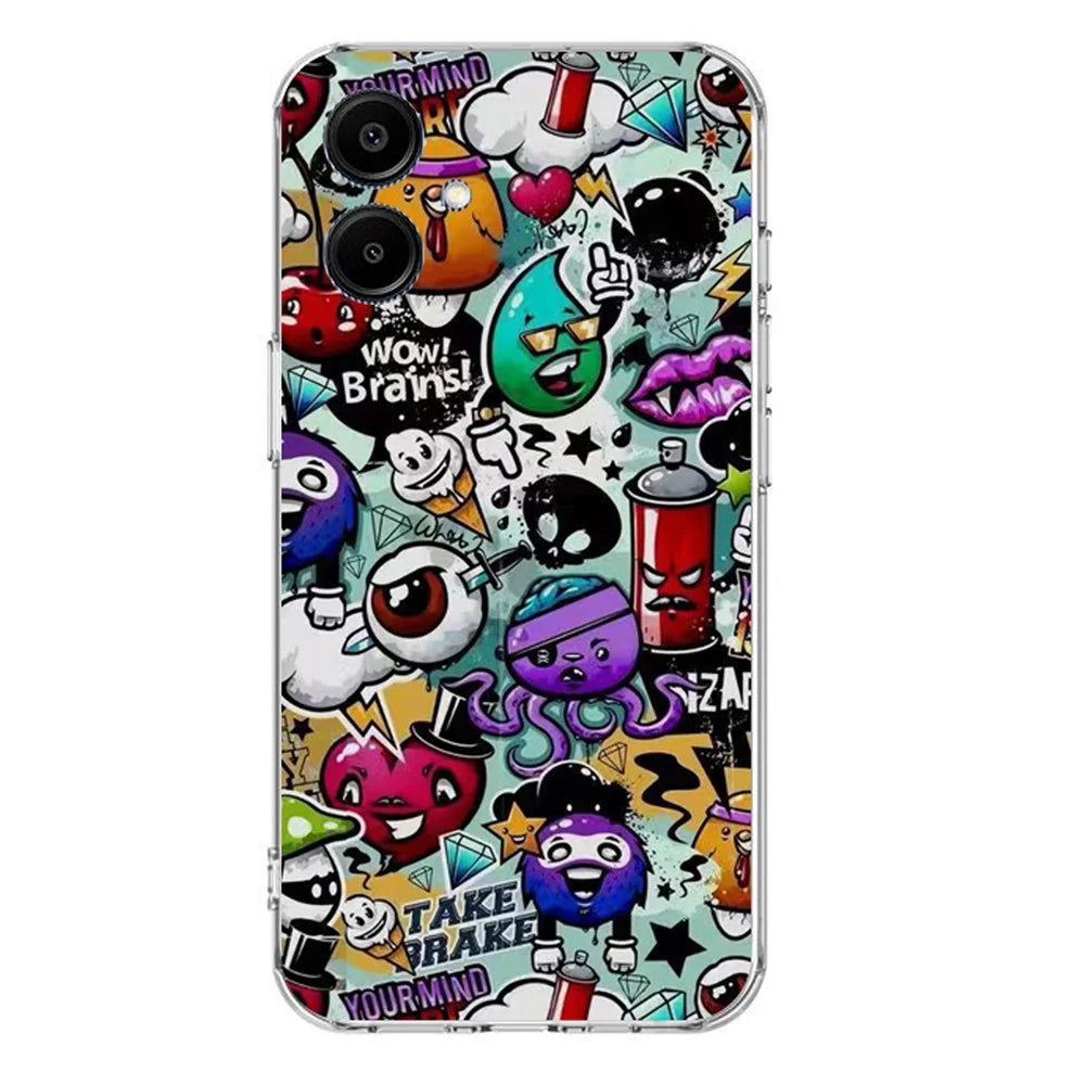 For Samsung Galaxy A08 5G / A08 4G / A07 4G Case Pattern Printing Cell Phone TPU Back Cover - Garbage - 2