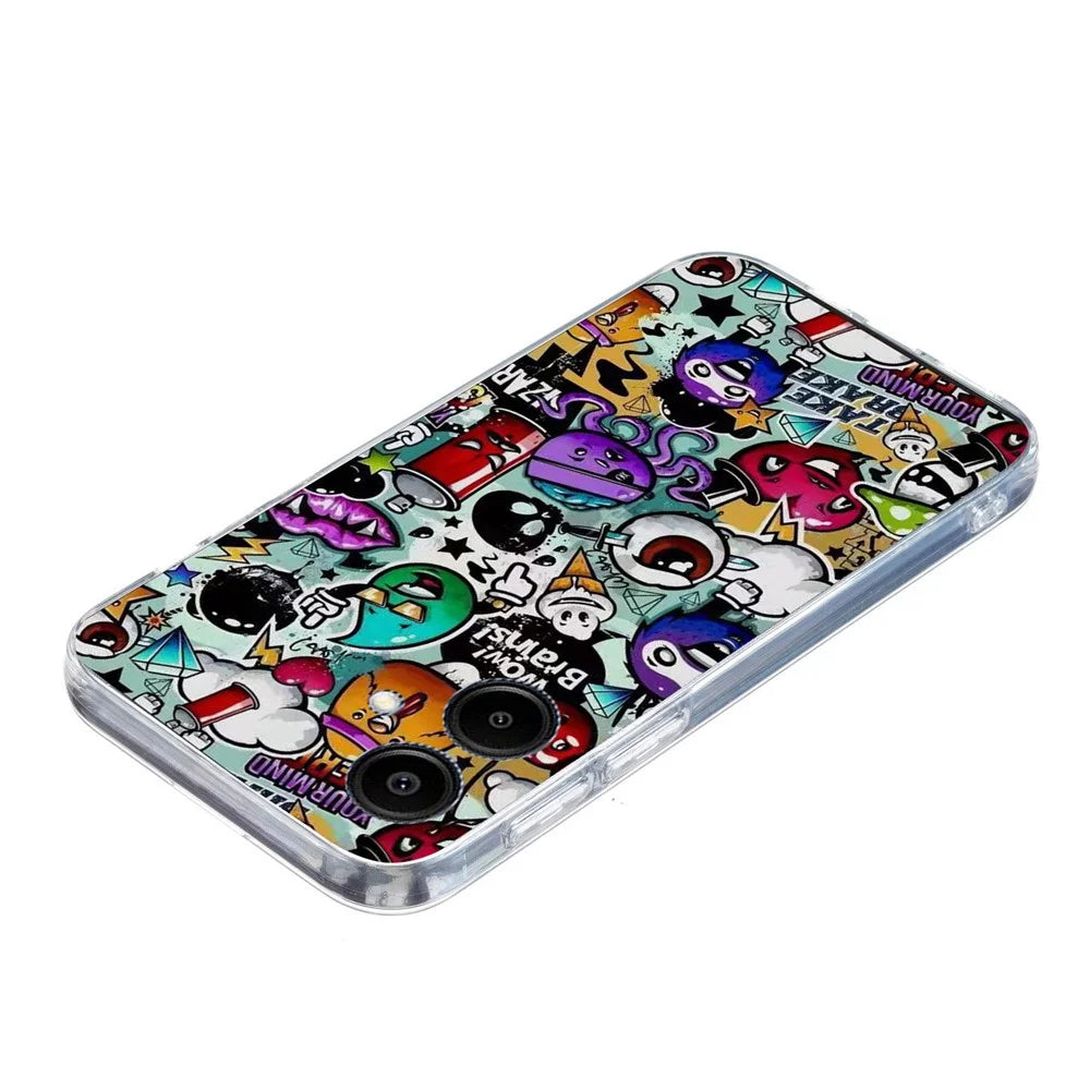 For Samsung Galaxy A08 5G / A08 4G / A07 4G Case Pattern Printing Cell Phone TPU Back Cover - Garbage - 4