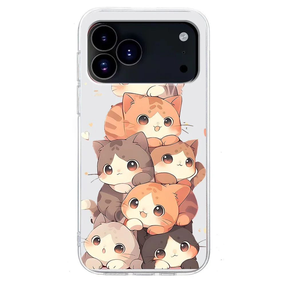 For iPhone 18 Pro / 17 Pro Case Pattern Printing Shockproof Soft TPU Phone Cover - Multiple Kittens - 2