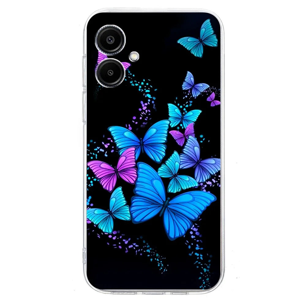 For Samsung Galaxy A08 5G / A08 4G / A07 4G Case Pattern Printing Shockproof Soft TPU Phone Cover - Colorful Butterflies - 2