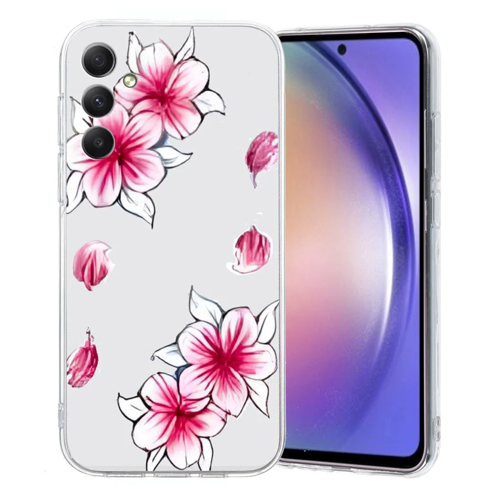 For Samsung Galaxy A08 5G / A08 4G / A07 4G Case Soft TPU Pattern Printing Phone Cover - Sakura - 1