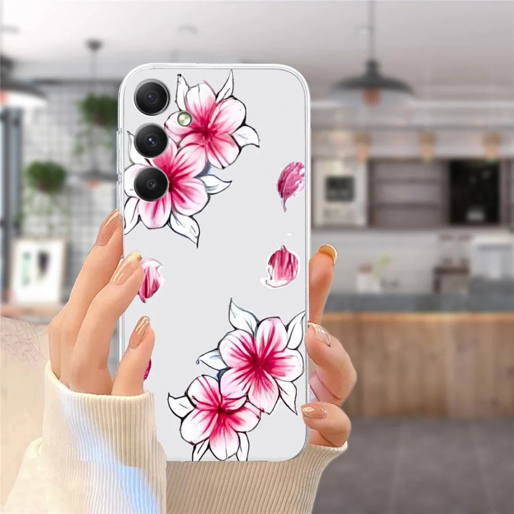 For Samsung Galaxy A08 5G / A08 4G / A07 4G Case Soft TPU Pattern Printing Phone Cover - Sakura - 6