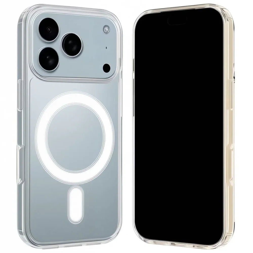 WANLONFENG For iPhone 17 Pro Clear Phone Case  LM Series Compatible with MagSafe with Screen Film (Big Lens Hole) - Transparent - 2