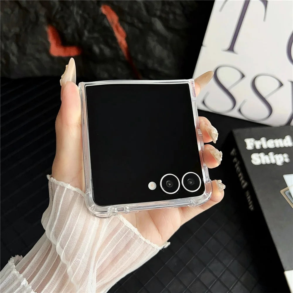 For Samsung Galaxy Z Flip7 5G Case Clear Acrylic Back Phone Cover Magnetic Case - 7