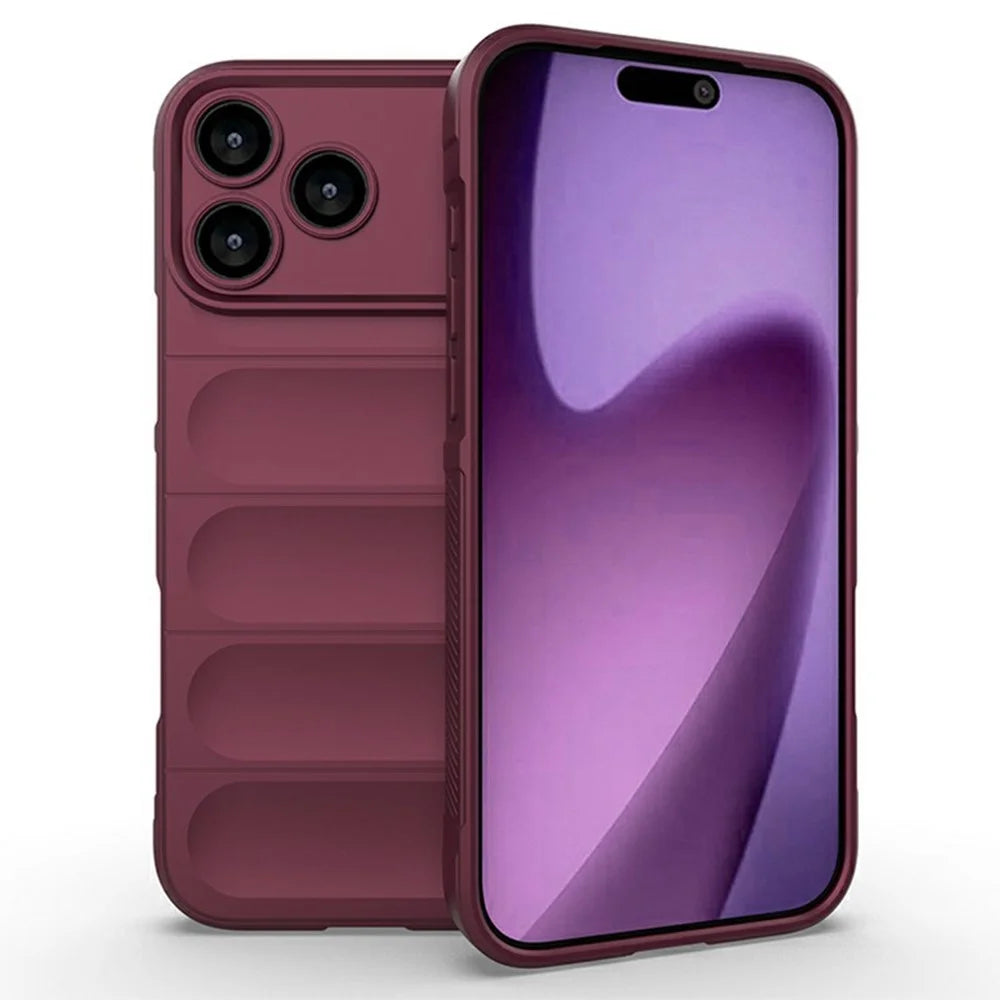 For iPhone 18 Pro Max / 17 Pro Max Case Anti-Drop Soft TPU Rugged Phone Back Cover - Wine Red - 1