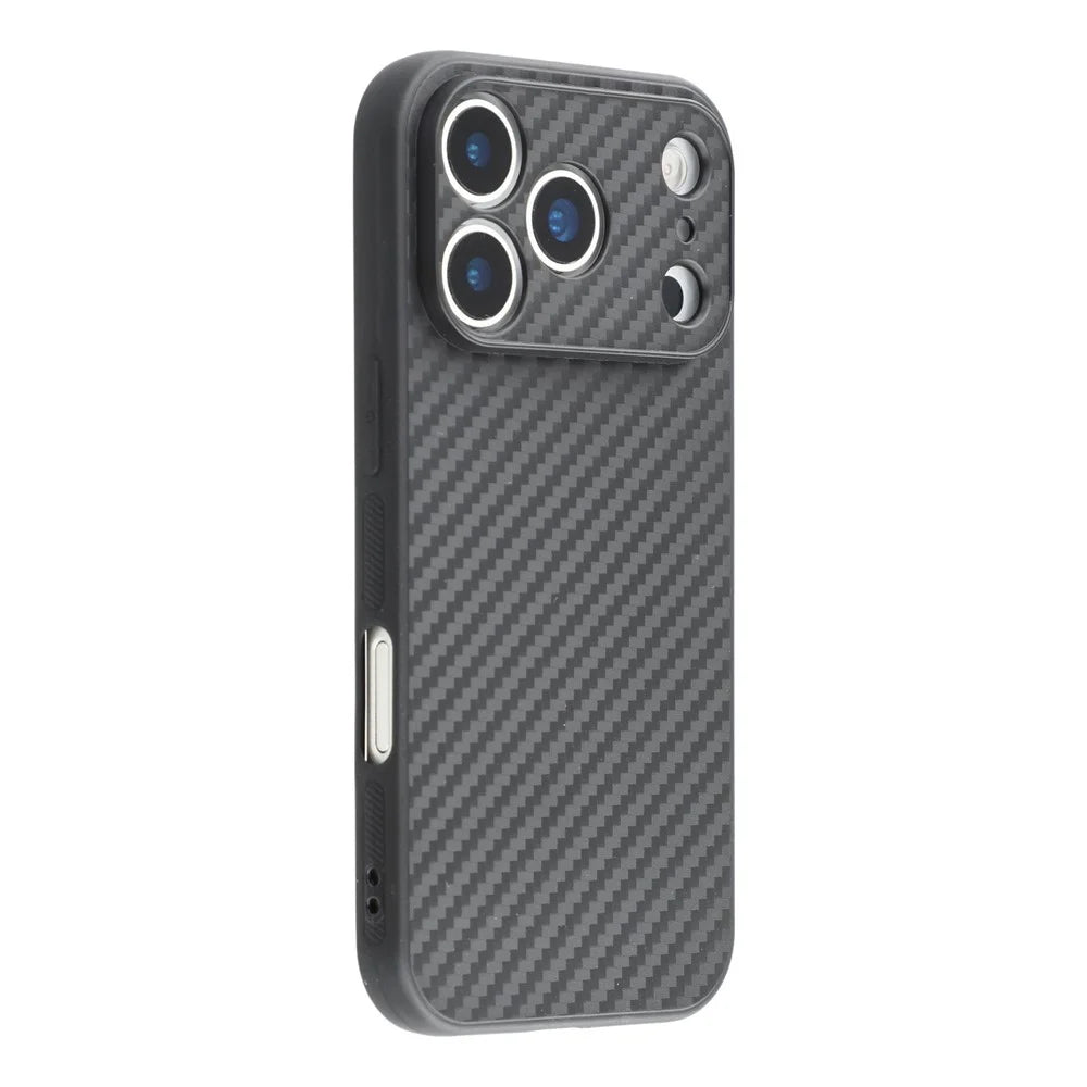 For iPhone 17 Pro Max Case Flexible TPU Carbon Fiber Texture Shockproof Phone Cover - 1