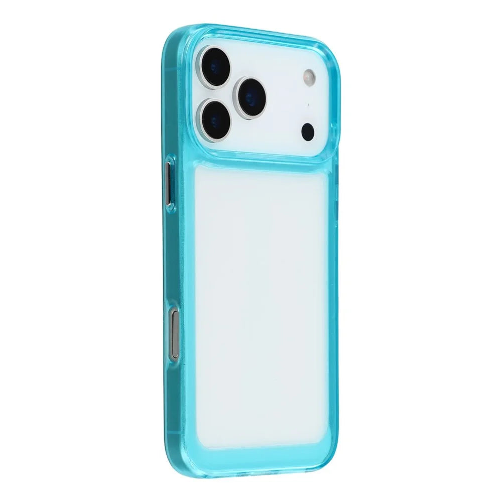 For iPhone 18 Pro / 17 Pro Cell Phone Case TPU + PC 2.0mm Anti-Scratch Cover - Transparent Blue - 1