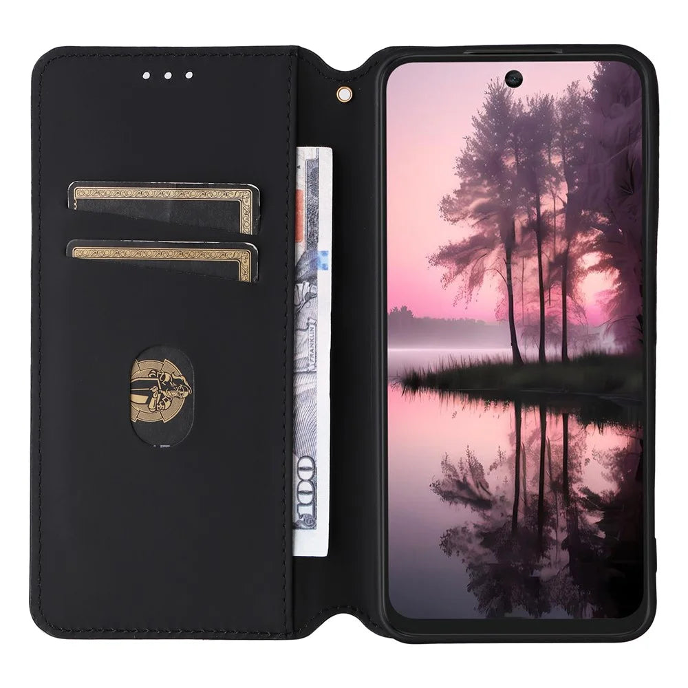 For TCL 60 SE NxtPaper 5G Case Wallet Rhombus Imprinted Leather Phone Cover - Brown - 2
