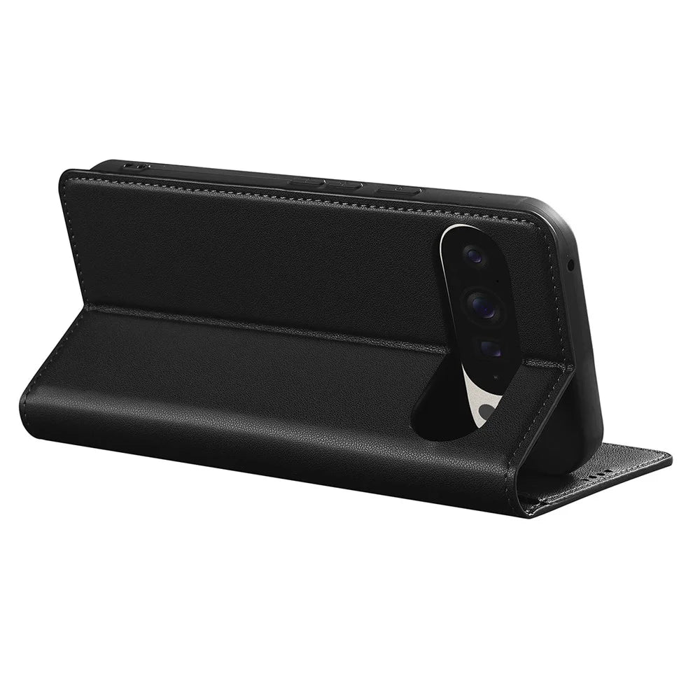 LC.IMEEKE L1 Series for Google Pixel 10 Pro / 10 / 9 Pro / 9 Case PU Leather Wallet Stand Protective Phone Cover - Black - 4