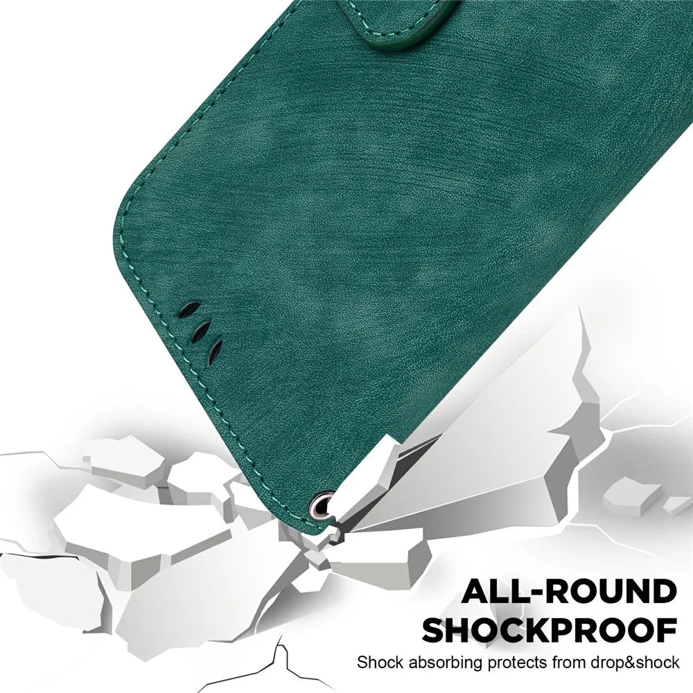 For Sony Xperia 1 VII Wallet Case Tiger Imprint Leather Shockproof Phone Cover with Wrist Strap - Green - 4