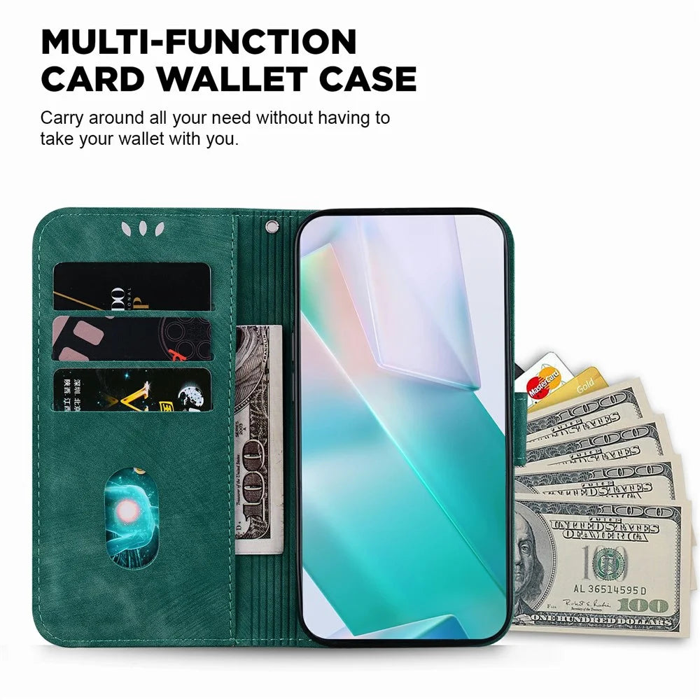 For Sony Xperia 1 VII Wallet Case Tiger Imprint Leather Shockproof Phone Cover with Wrist Strap - Green - 5