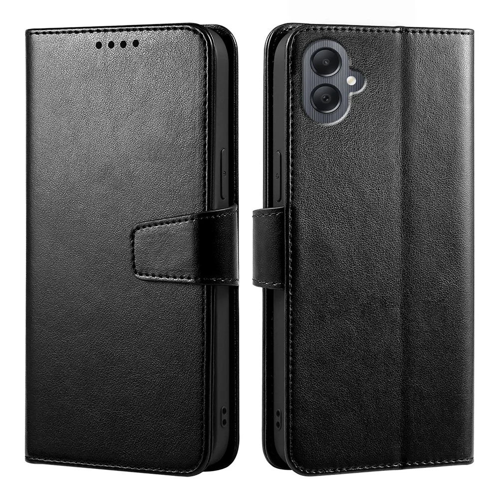 For Samsung Galaxy A05 4G Case Stand Card Holder Wallet Leather Phone Cover - Black - 1