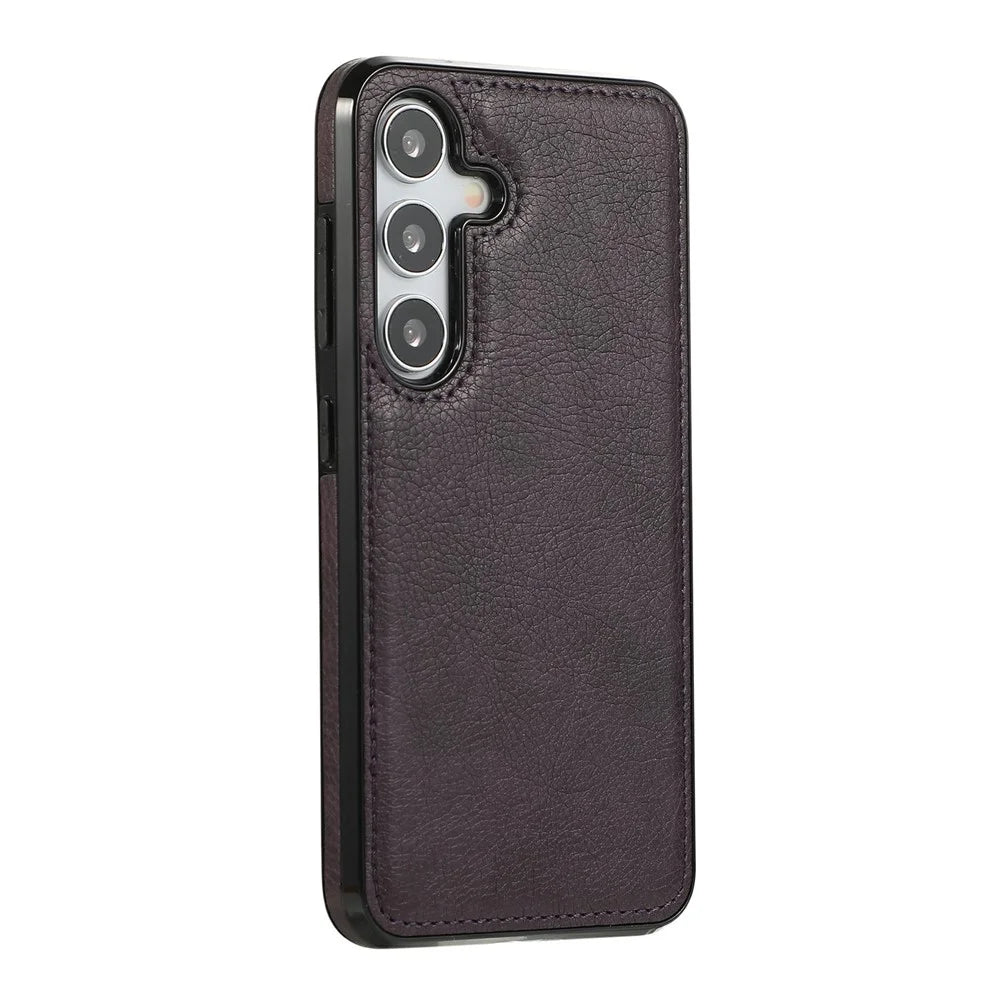 For Samsung Galaxy S25+ / S24+ Case Litchi Texture PU Leather Coated PC + TPU Phone Cover - Purple - 2