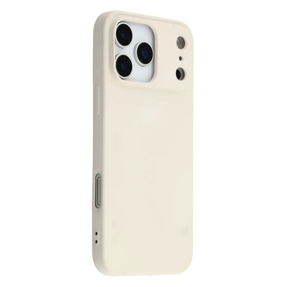 For iPhone 17 Pro TPU Case Soft Fiber Lining Anti-Scratch Phone Cover - White - 1