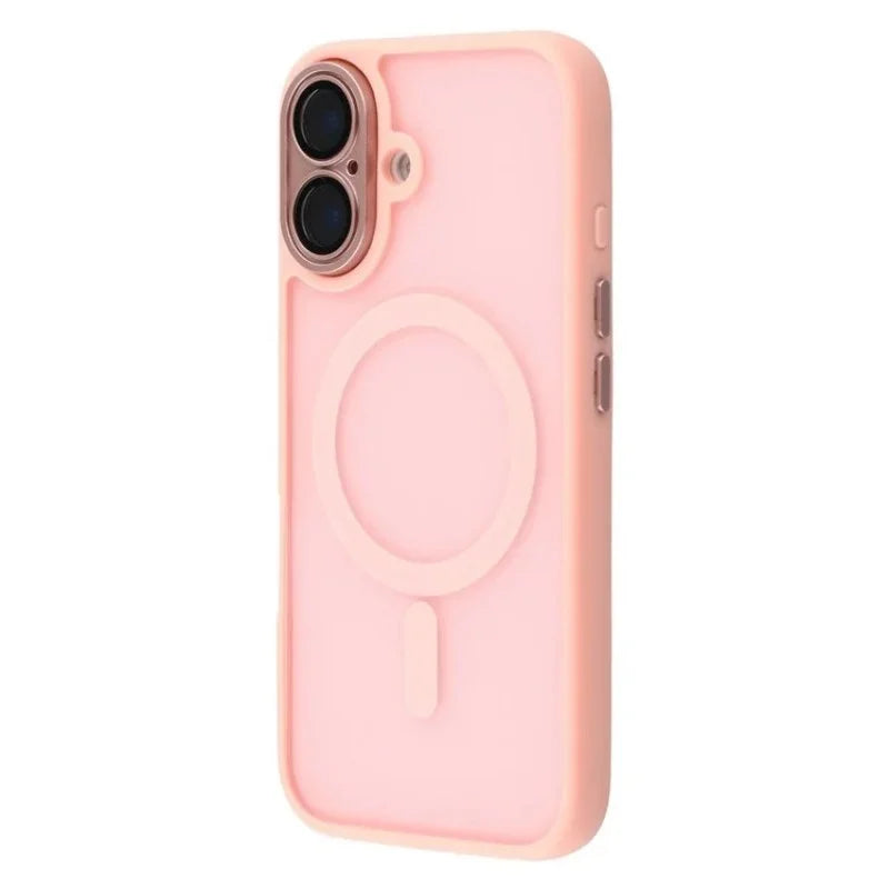 WANLONFENG For iPhone 16 Back Cover Compatible with MagSafe  QB1 Series PC TPU Shockproof Phone Case - Pink - 3
