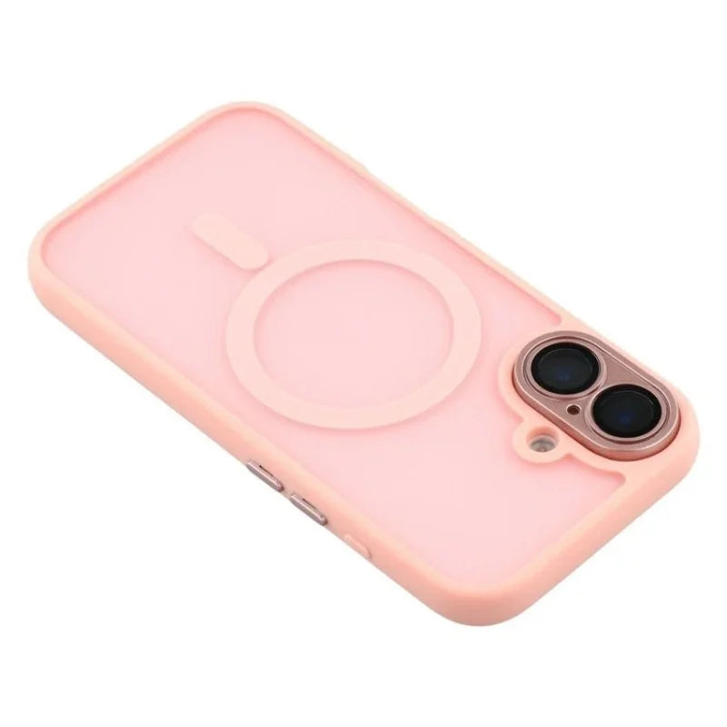 WANLONFENG For iPhone 16 Back Cover Compatible with MagSafe  QB1 Series PC TPU Shockproof Phone Case - Pink - 4