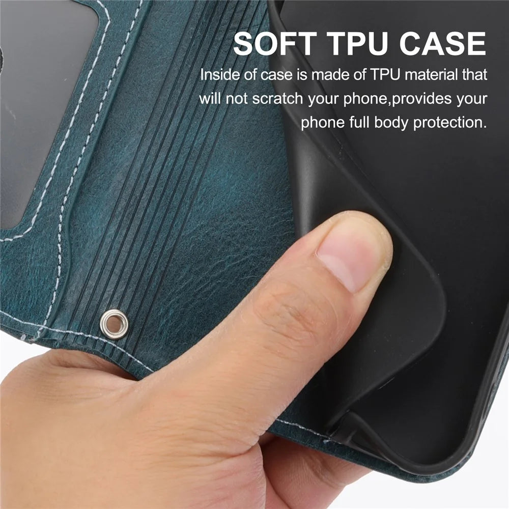 For Samsung Galaxy A08 5G / A08 4G / A07 4G / A06 5G Case Zipper Pocket Wallet Leather Phone Cover with Wrist Strap - Blackish Green - 6