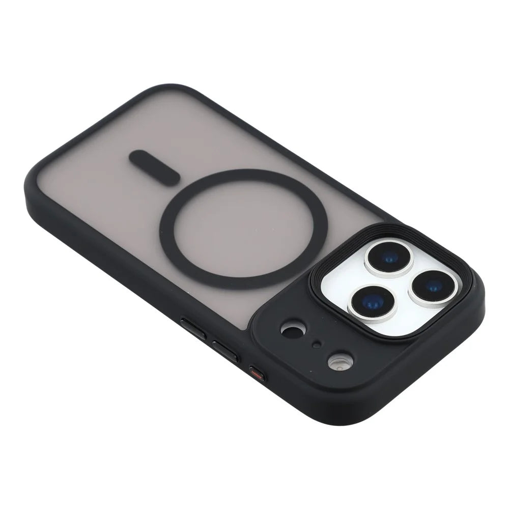 For iPhone 17 Pro Case Compatible with MagSafe TPU + PC Rubberized Finish Phone Cover - Black - 5